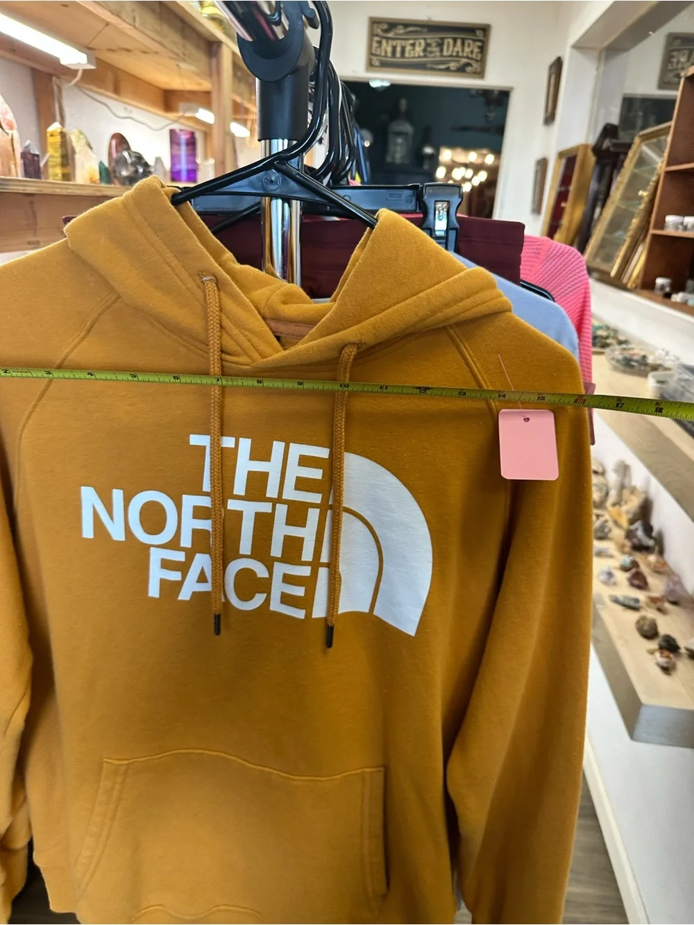 The North Face Men’s Hoodie Sweatshirt - Mustard Yellow with White Logo